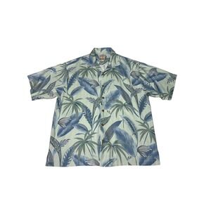 Tommy Bahama Men's Silk Tropical Floral Short Sleeve Button Up Shirt Size L